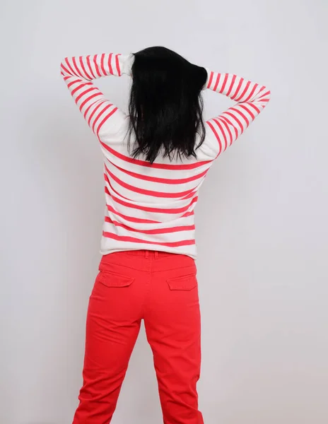 Emotional Caucasian Woman Studio Portrait — Stock Photo, Image