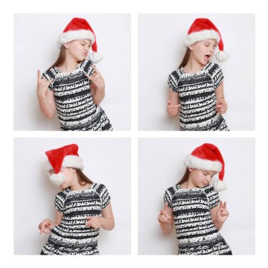 Noel Baba temalı çocuk portresi.