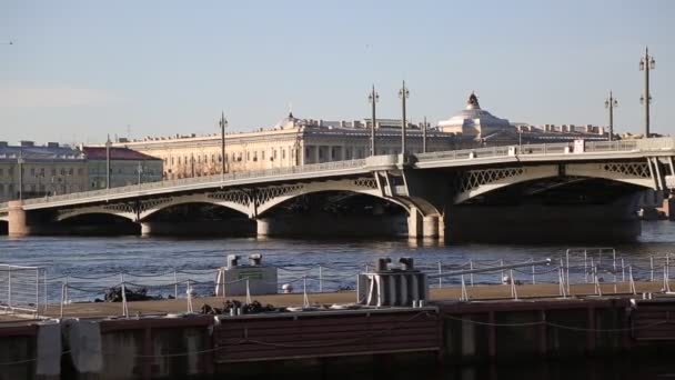 Most Čluny Petrohrad Rusko — Stock video