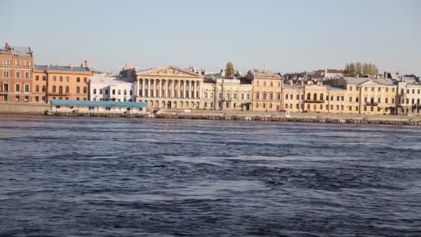 Cityscape Och Floden Neva Sankt Petersburg Ryssland — Stockvideo