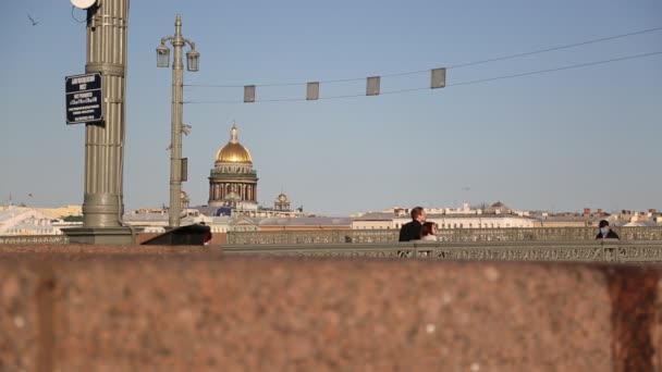 Most Katedra Izaaka Petersburg Rosja — Wideo stockowe