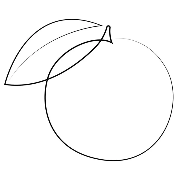 Ilustrasi buah jeruk. Satu baris kontinu vektor gaya minimal - Stok Vektor
