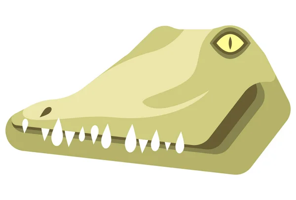 Retrato de crocodilo feito em estilo cartoon simples único. Cabeça de crocodilo ou jacaré. Ícone isolado para o seu design . — Vetor de Stock