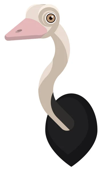 Ostrich portrait made in unique simple cartoon style. Head of African ostrich. Isolated icon for your design — 스톡 벡터