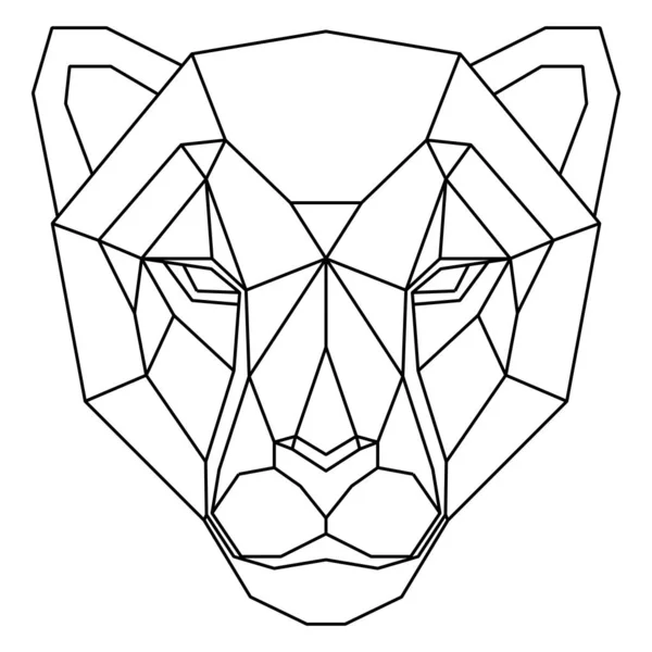Abstrakter polygonaler Kopf eines Geparden. geometrische Illustration. Vektor. — Stockvektor
