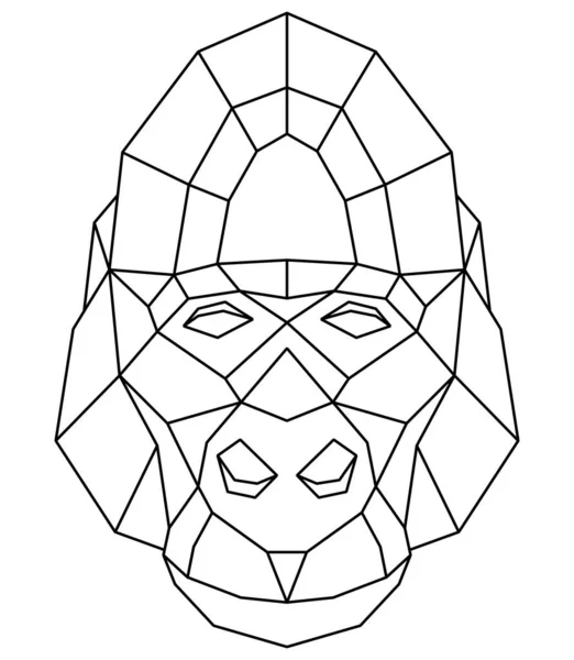 Abstrakter polygonaler Kopf eines Gorillas. geometrische Illustration. Vektor — Stockvektor