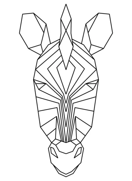Cabeça poligonal abstrata de zebra. Ilustração geométrica. Vetor — Vetor de Stock