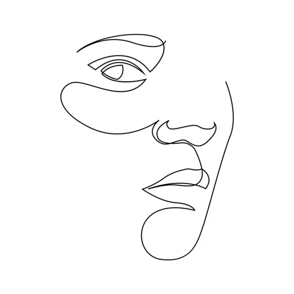 Conception de portrait d'une fille ou d'une femme. Illustration vectorielle style minimalisme dessinée à la main — Image vectorielle