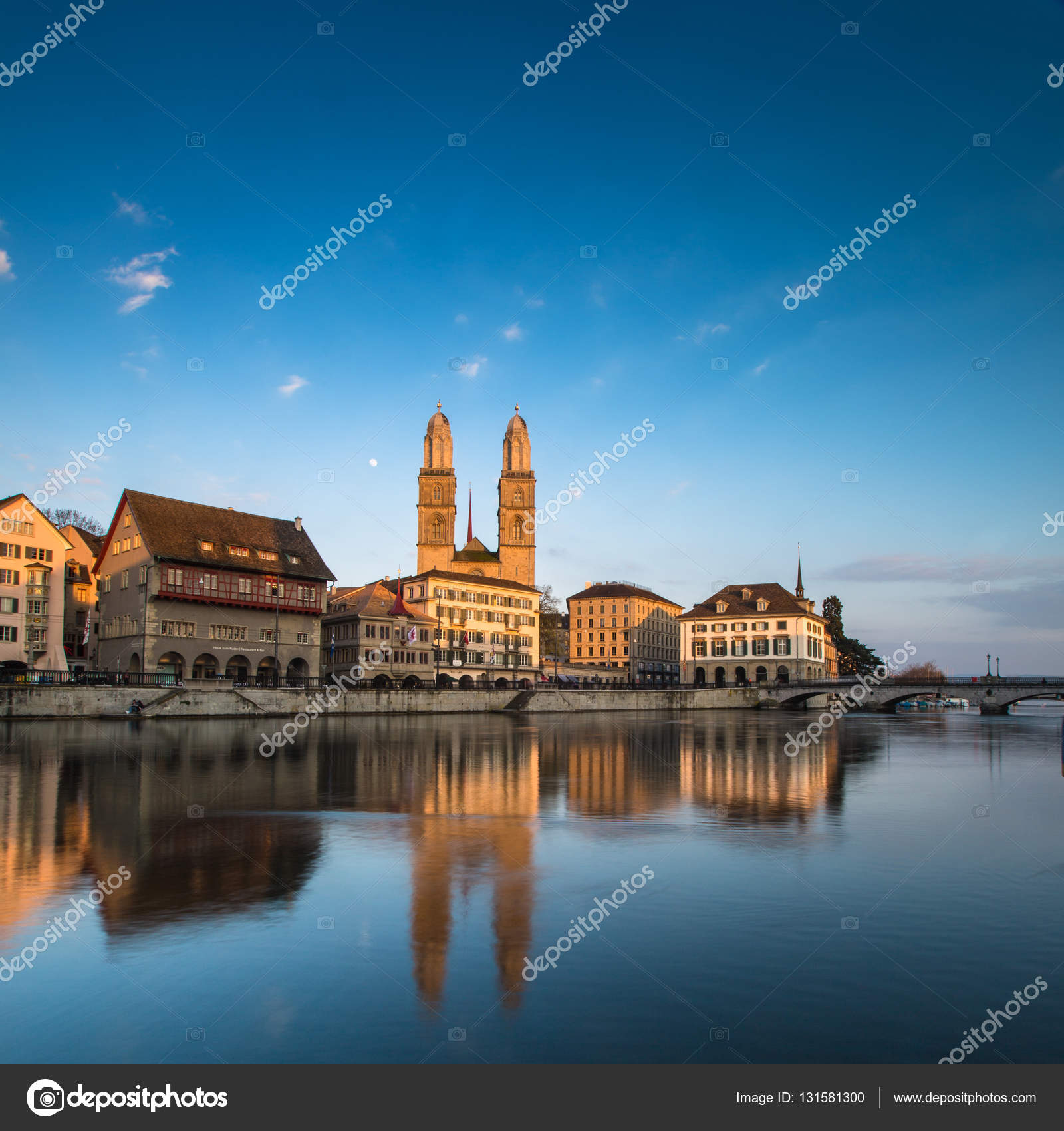Zurich, Switzerland - view with Grossmunster church Stock Photo by ©lightpoet 131581300 Zurich, Switzerland - view with Grossmunster church Stock Photo by ©lightpoet 131581300