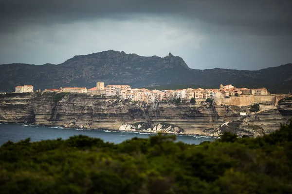 Old Town of Bonifacio, the limestone cliff — Stock Photo, Image