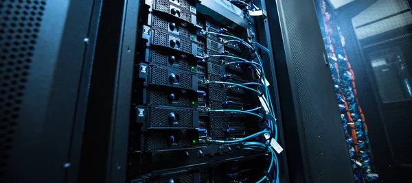 Network server room with computers for digital tv ip communicati — Stock Photo, Image