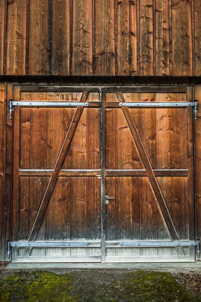 Mooie Oude Houten Schuur Deur — Stockfoto