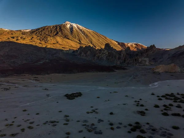 Szczyty Wulkanów Teide Pico Viejo Zachodzie Słońca Widziane Krateru Samara — Zdjęcie stockowe