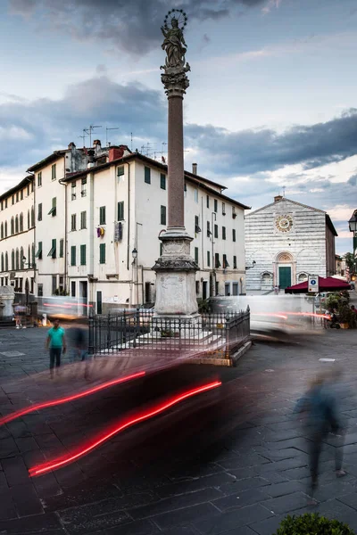 Straßen Von Lucca Toskana Italien Der Abenddämmerung — Stockfoto
