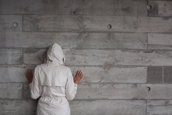 Giovane Donna Depressa Ansiosa Che Soffre Solitudine Isolamento Situazione Epidemia — Foto Stock