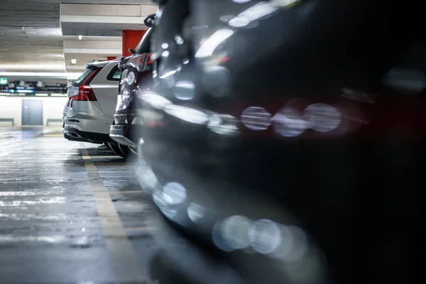 Parking Souterrain Garage Dof Peu Profond Image Couleur Tonique — Photo