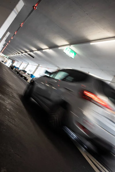 Underground Parking Garage Shallow Dof Color Toned Image — Stock Photo, Image