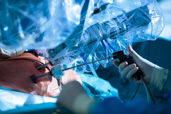 Surgery Modern Hospital Being Performed Team Professionals Shallow Dof Color — Stock Photo, Image