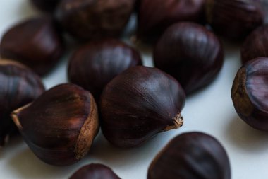 Işık arka plan üzerinde kestane meyve 