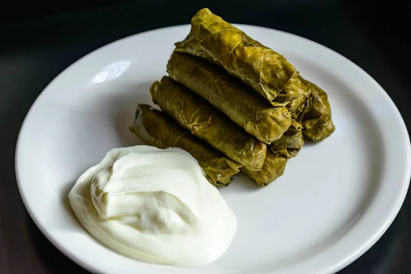 Dolma och naturell yoghurt — Stockfoto