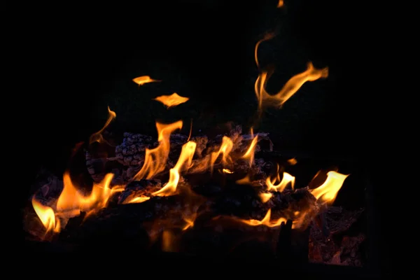 Fire flames on dark background Royalty Free Stock Photos