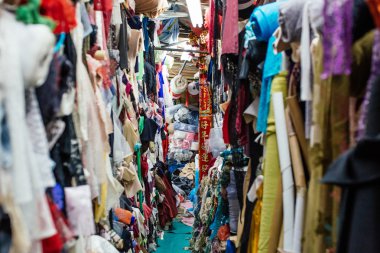 Kumaş ın Bazaarı Hong Kong