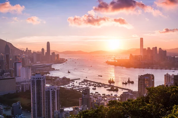 Zonsondergang in hong kong — Stockfoto