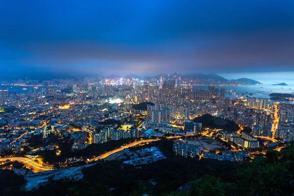 Hong kong ville la nuit — Photo