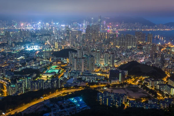 Ночной вид Гонконга — стоковое фото