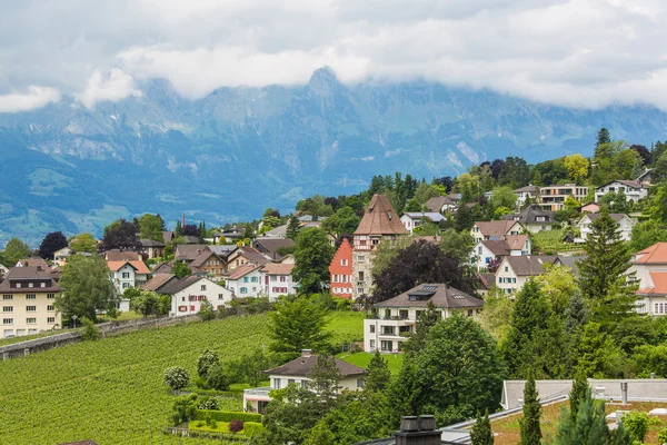 Vaduz, Liechtenstein vue aérienne — Photo