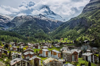 Zermatt Switzerland, green car-free city clipart