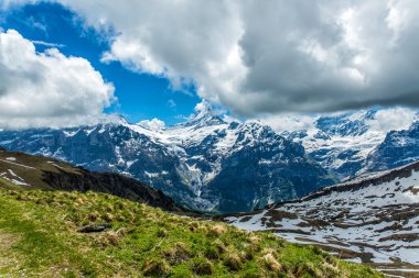 Peyzaj sahne ilk Grindelwald, Bernese Oberland, Swi