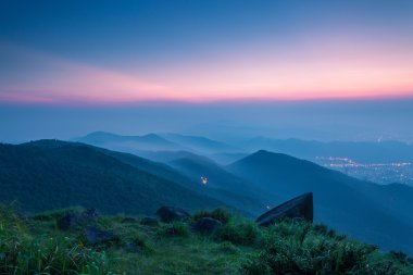 Gün batımı Dağı'nda Hong Kong
