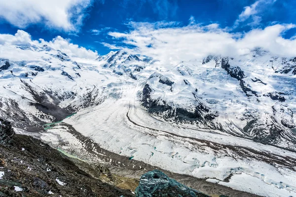 戈尔内冰河 (Gornergletscher) 在瑞士 — 图库照片