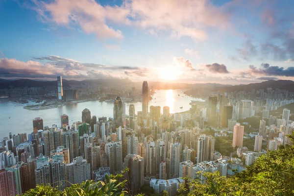 Hong Kong východ slunce na vrcholu — Stock fotografie