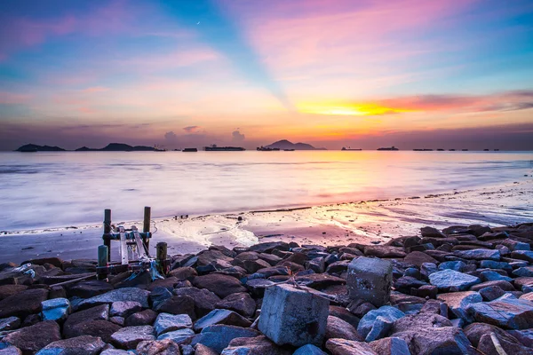 Coucher de soleil en soirée à Hong Kong — Photo