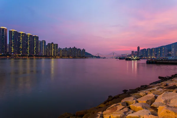 Costa del atardecer en Hong Kong — Foto de Stock