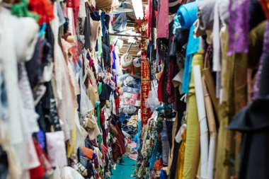 Kumaş ın Bazaarı Hong Kong