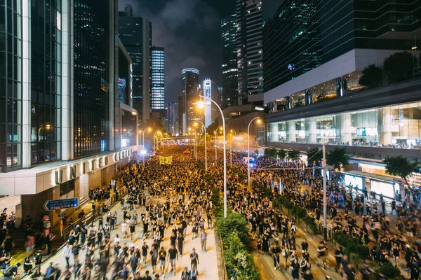 Hongkong Czerwca Czerwca 2019 Dwa Miliony Obywateli Hongkongu Wychodzą Walczyć — Zdjęcie stockowe