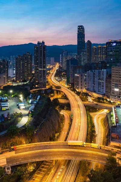 Hong Kong Agosto 2015 Hong Kong Vista Notturna Nel Distretto — Foto Stock