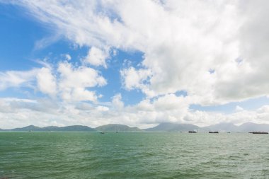 Tuen Mun deniz manzarası Hong Kong 'da