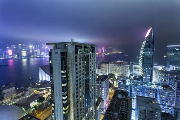 Hong Kong Cidade Noite — Fotografia de Stock