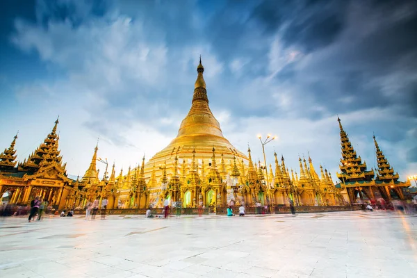 Pagode Shwedagon Coucher Soleil Yangon Myanmar — Photo