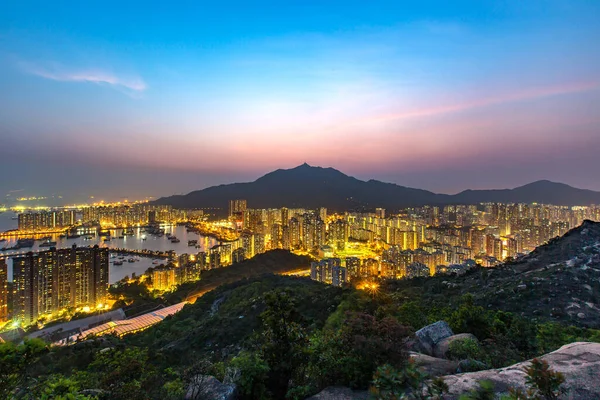 Tuen Mun Hong Kong Por Noche — Foto de Stock