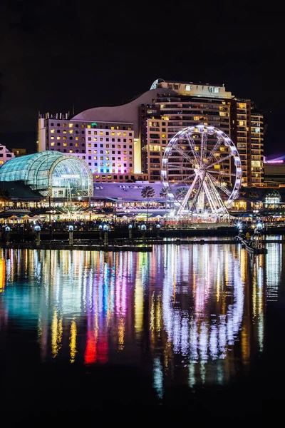 Sydney Centru Noci Austrálie — Stock fotografie