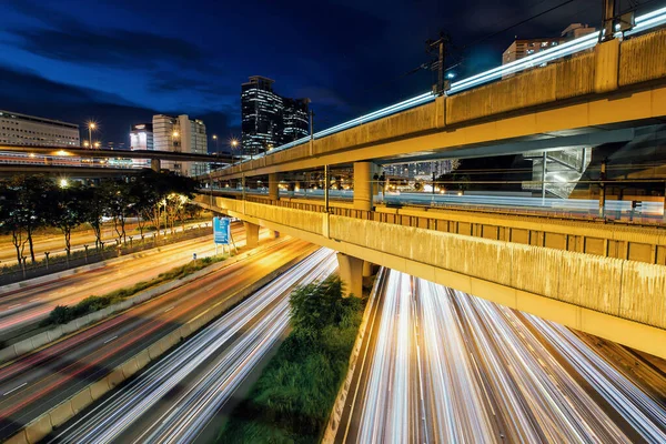 Transporte Noite Hong Kong — Fotografia de Stock