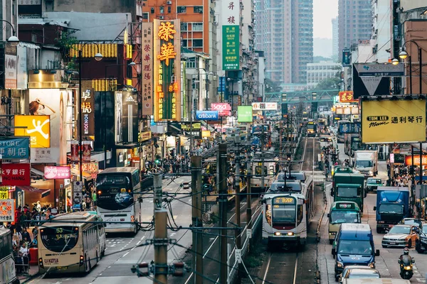 Гонконг Сентября Юэнь Лонг Вид Главную Дорогу Сентября 2017 Года — стоковое фото