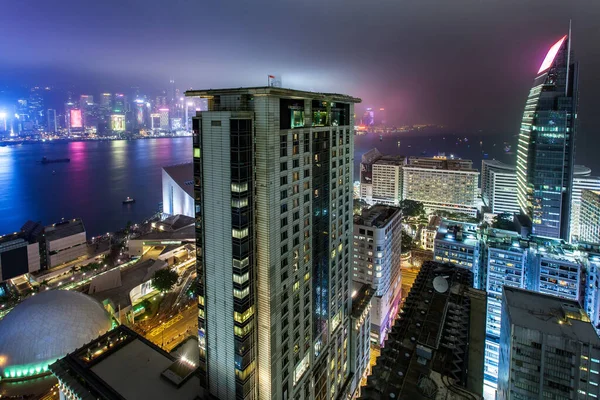 Hong Kong City Bei Nacht Stockbild