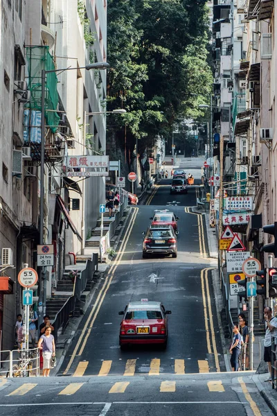 Hongkong Mai Sai Wan Street View Hongkong Mai 2017 War lizenzfreie Stockfotos
