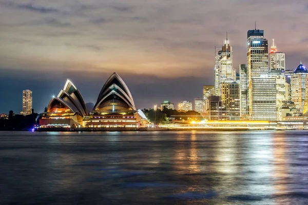 悉尼市中心晚上 澳大利亚 图库图片